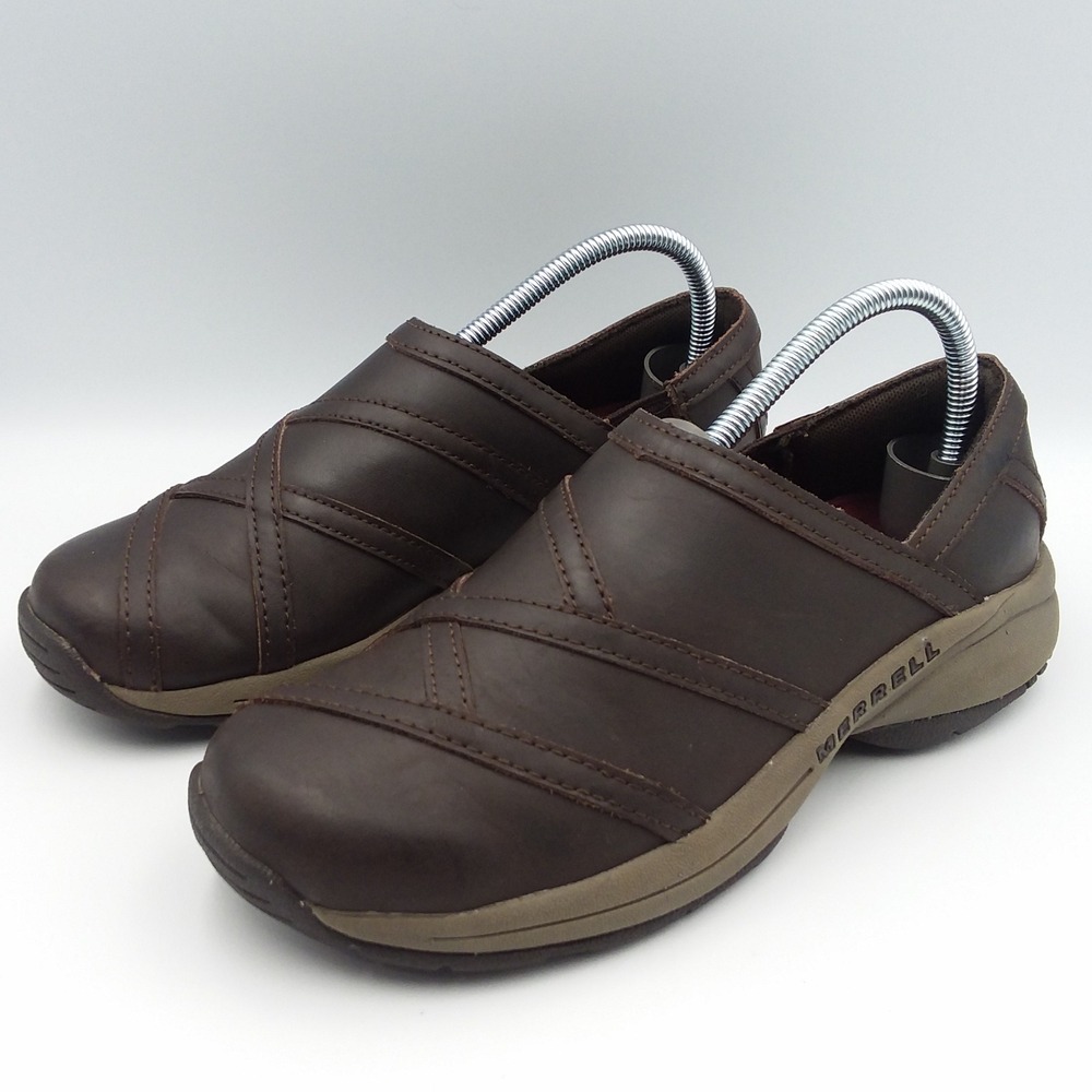 Merrell Jovilee Lattice‎ Slip On Women's  Espresso Brown Leather Loafer Slip On